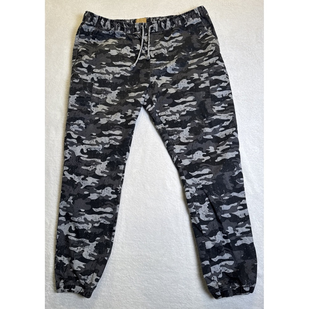 Sears and Roebuck Vintage MenCargo Camo Joggers Black and Gray Size XXL Slim Leg